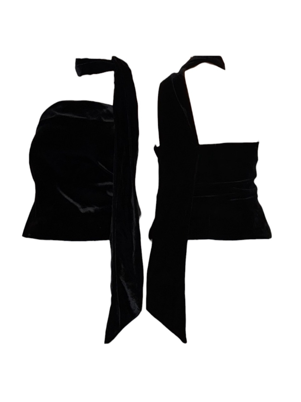 Zara Black Velvet Halter Top